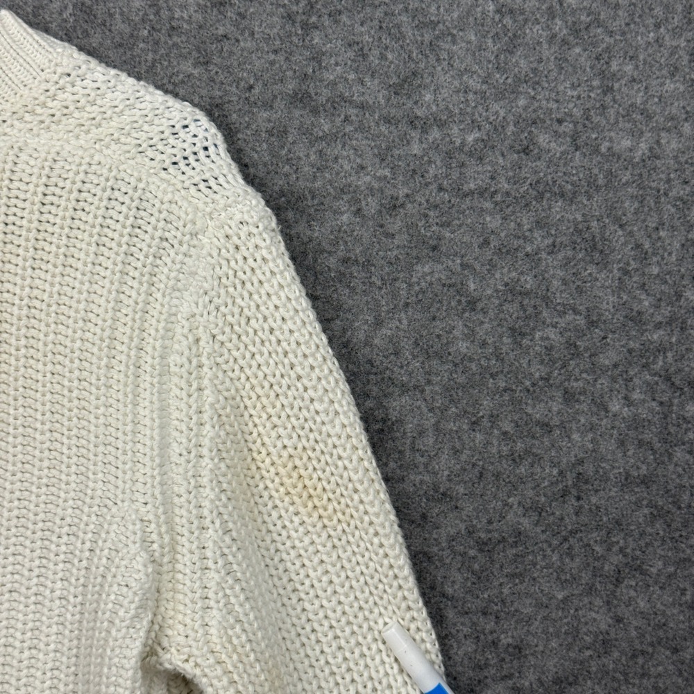 Free People Cream Bell Sleeve Knit Sweater V Neck Cropped Cozy Boho Size S - Picture 7 of 9